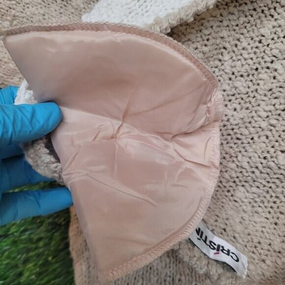 Vintage 80s Cristina Embellished Grandma Sweater Small Puff Sleeve Shoulder Pads - Picture 8 of 12